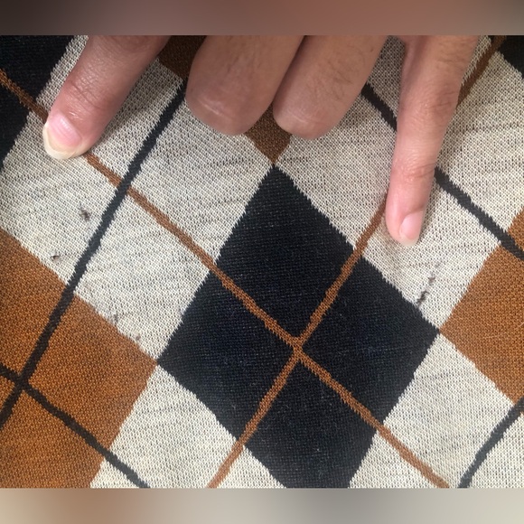 Vintage Leslie J Argyle Shift Dress Union Made ILGWU M Please See Measurements - Picture 9 of 12